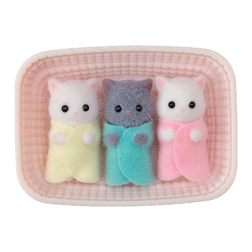 4pc Sylvanian Families Persian Cat Triplets Kids Toy w/ Cradle 3y+