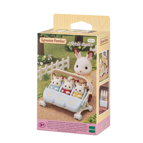 4pc Sylvanian Families Triplets Stroller/Pushchair Kids Toy 3+