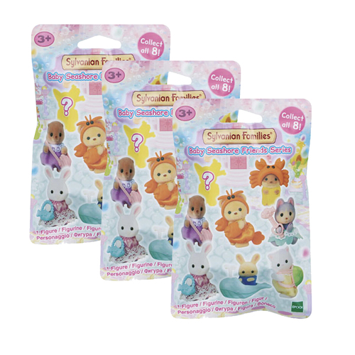 3PK Sylvanian Families Baby Seashore Friends Series Figurine Kids Toy Assorted