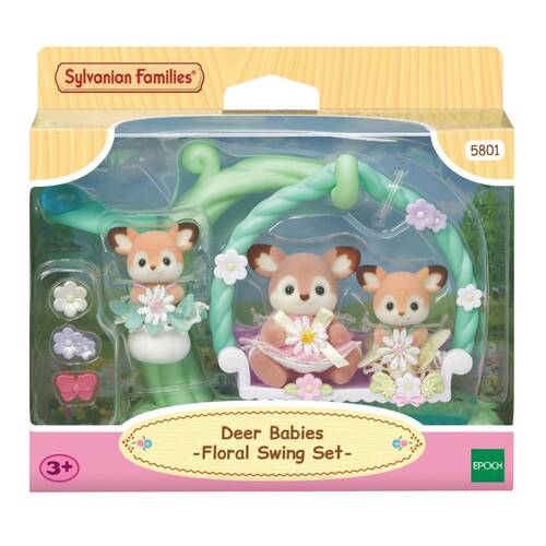 Sylvanian Families Deer Babies Floral Swing Set Kids Doll Toy 3y+