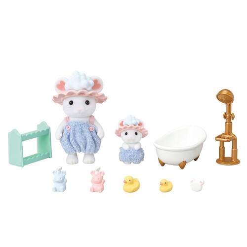 Sylvanian Families Bath Time Bubble Siblings Kids Doll Toy Set 3y+