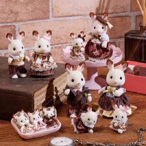 Sylvanian Families Chocolate Rabbit Family Anniversary Kids Toy Set 3y+