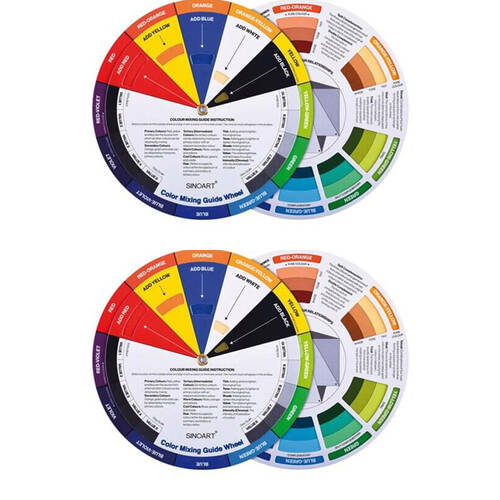 2PK Sinoart Mini Artist Colour Painting/Drawing Mixing Wheel Tool 13cm Diametre
