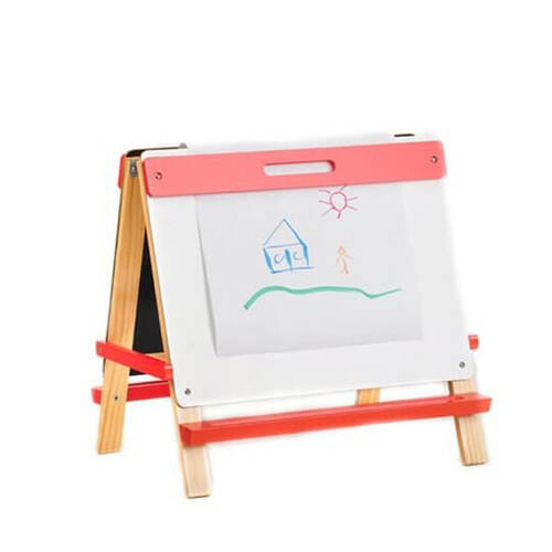 Sinoart Childrens Table-Top Whiteboard/Chalkboard Easel w/ Paper Roll 43 x 32cm