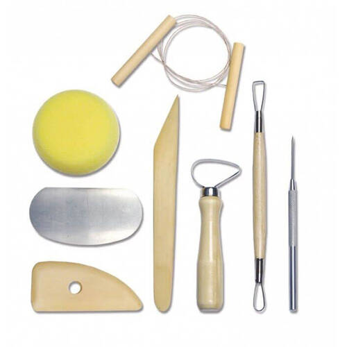 8pc Sinoart Essential Artists Pottery and Ceramics Tools Kit Starter Set
