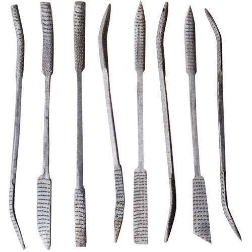 8pc Sinoart Steel Riffler/Rasps Pottery & Ceramics Sculpting Set 8inch Silver