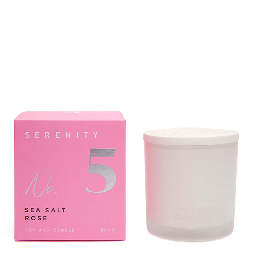 Serenity Numbered Core 300g Scented Soy Wax Candle - Sea Salt & Rose
