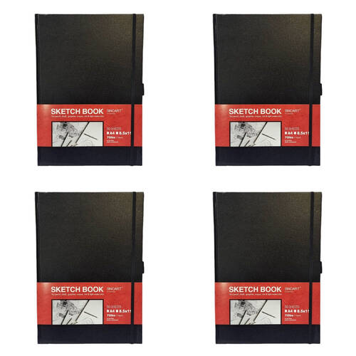4PK Sinoart Artist 80 Sheet Sketching/Drawing Art Journal 110gsm 8.5x11inch