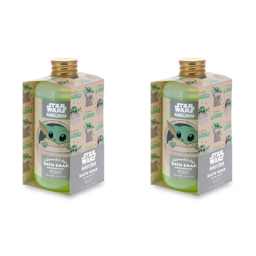 2PK Star Wars Grogu The Child Scented Bath Soak Salts 300ml Cedarwood & Lime