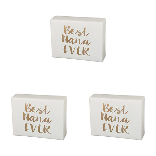 3PK LVD Ceramic Sign Best Nana Decorative Home/Lounge Decor Ornament