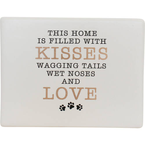 LVD Ceramic Kisses And Tails Sign Wall Art Decoration 13x4x10cm White