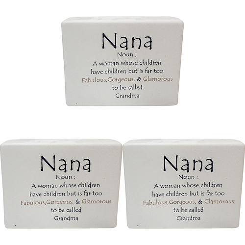 3PK LVD Ceramic Sign Nana Glamorous Decorative Home/Lounge Decor Ornament