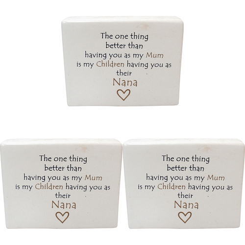 3PK LVD Ceramic Sign Nana Grandchild Decorative Home/Lounge Decor Ornament