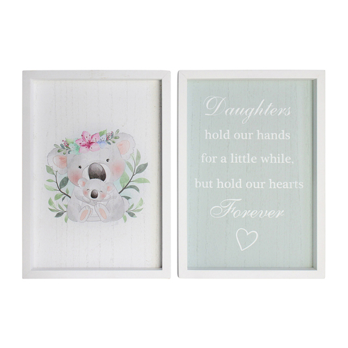 2pc LVD MDF 28cm Daughters Forever Sign Kids Bedroom Decor Set - Green/White