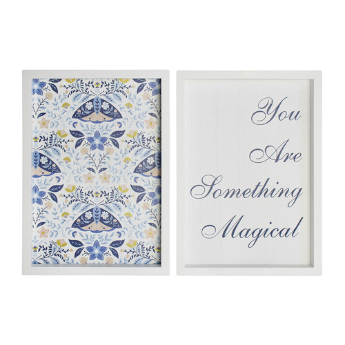 2pc LVD MDF 20x28cm Something Magical Wall Hanging Sign Decor Set