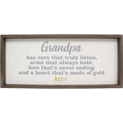 LVD MDF 48cm Grandpa Gold Sign Grandfathers Hanging/Desk Plaque