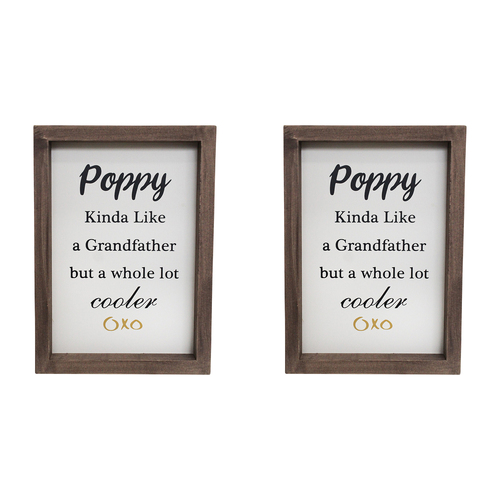 2PK LVD 21cm MDF Poppy Kinda Like Sign Wall/Door Hanging Shelf Display