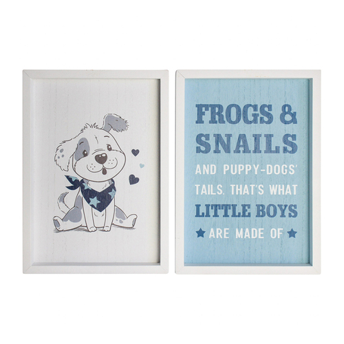 2pc LVD MDF 20x28cm Little Boys Wall Hanging Sign Decor Set