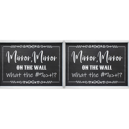 2PK LVD MDF 35x25cm Sign Mirror Mirror On The Wall Hanging Decor