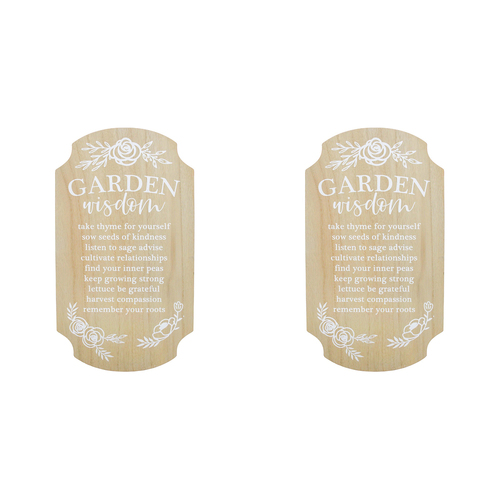 2PK LVD 50cm MDF Garden Sign Wall/Door Hanging Display