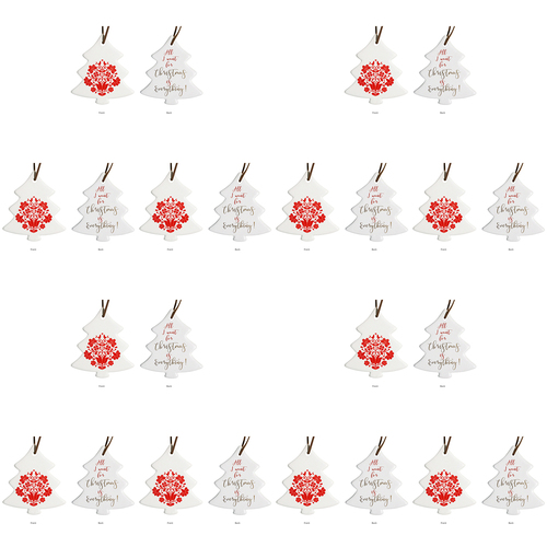 12PK LVD 8x9cm Tree Wreath Home Hanging Christmas Decor - Red