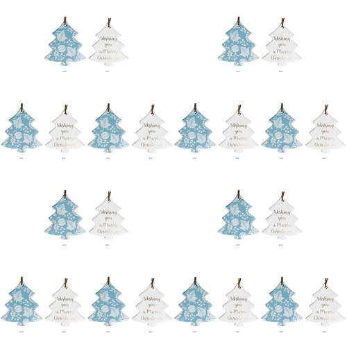 12PK LVD 8x9cm Ceramic Tree Aqua Fantasy Home Hanging Decor