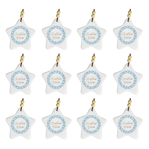 12PK LVD Hang Star Aqua Wreath Decorative Sculpture Home/Lounge Decor