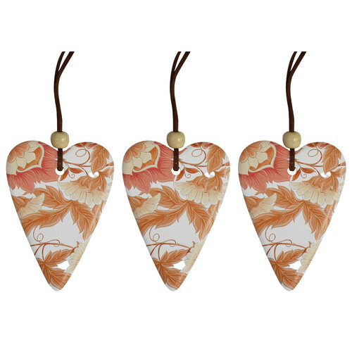 3PK LVD Ceramic Hanging 6x8cm Gift Tag Heart Folk For You Ornament Decor