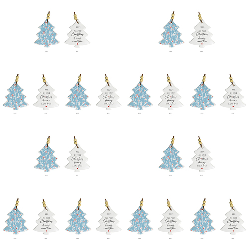 12PK LVD 8x9cm Ceramic Tree Blossom Christmas Dreams Home Decor