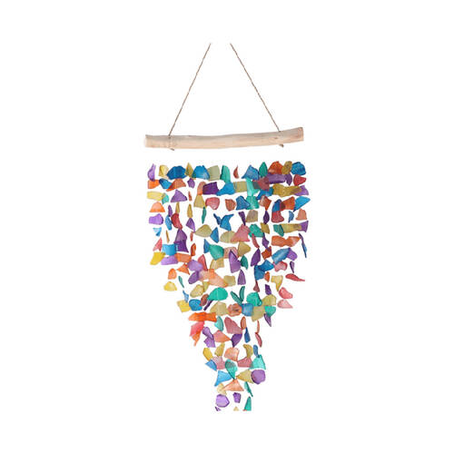 Darlin Seaglass & Driftwood Mobile Chime Outdoor Decor 89x32cm Rainbow