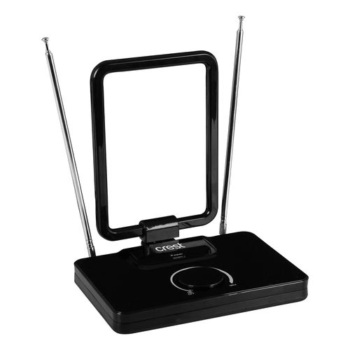 Crest Indoor Digital TV Antenna Variable Gain w/ 20km Range - Black