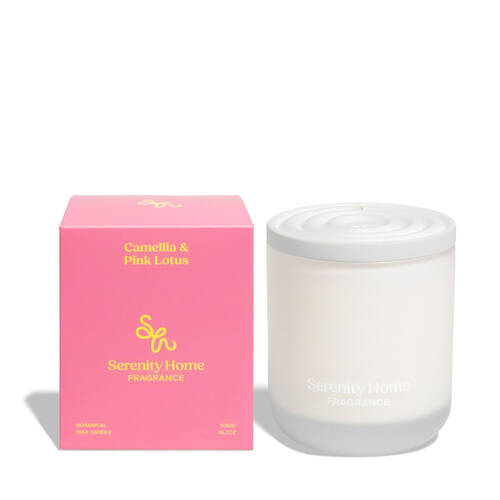 Serenity Camilla and Pink Lotus Scent Home Fragrance Candle Jar 300g