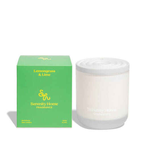 Serenity Lemongrass and Lime Scent Home Fragrance Candle Jar 300g