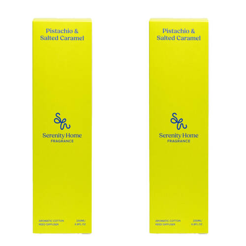 2PK Serenity Pistachio and Salted Caramel Scent Home Fragrance Reed Diffuser 200mL