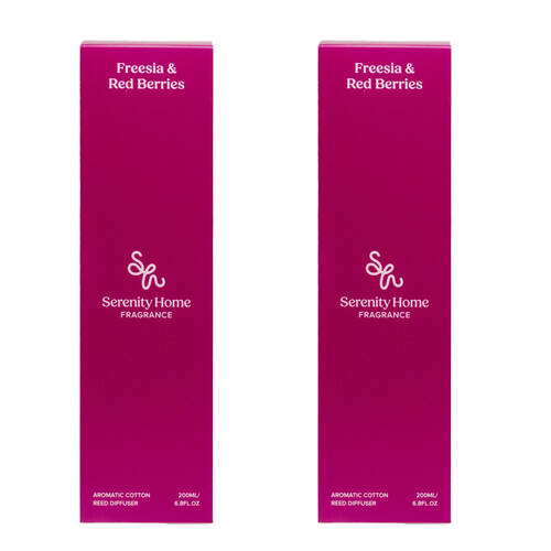 2PK Serenity Freesia and Red Berries Scent Home Fragrance Reed Diffuser 200mL