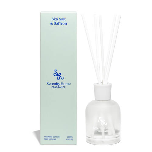 Serenity Sea Salt and Saffron Scent Home Fragrance Reed Diffuser Bottle 200mL