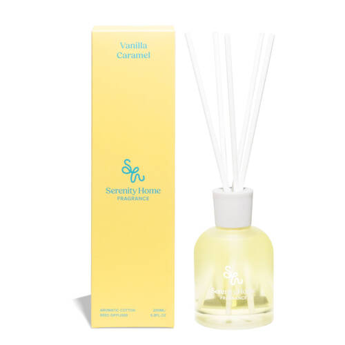 Serenity Vanilla Caramel Scent Home Fragrance Reed Diffuser Bottle 200mL