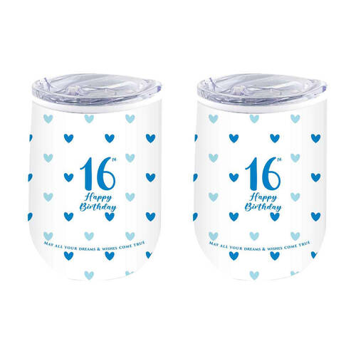 2PK LMD 16th Sweet Heart Double Walled Insulated Mug 360ml