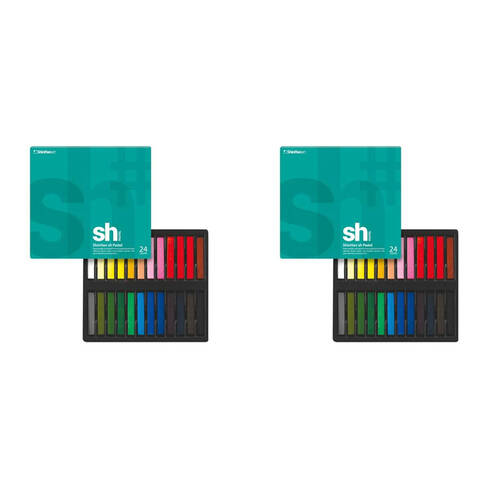 2x 24pc Shinhan Soft Artists Blendable Pastels Set Multi-Coloured Assorted