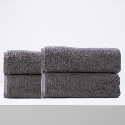 4pc Renee Taylor Aireys 650GSM Zero Twist Bath Sheet Nickel