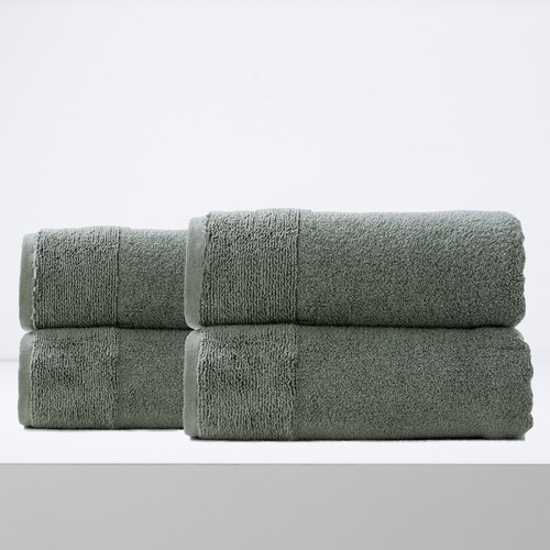 4pc Renee Taylor Aireys 650GSM Zero Twist Bath Sheet Agave