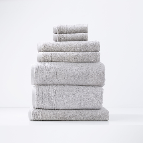 7pc Renee Taylor Aireys 650GSM Zero Twist Towel Set Vapour
