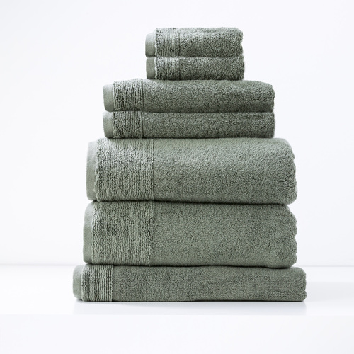 7pc Renee Taylor Aireys 650GSM Zero Twist Towel Set Agave