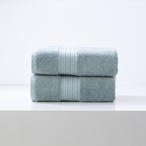 2pc Renee Taylor Brentwood 650GSM Low Twist Bath Sheet Gray Mist