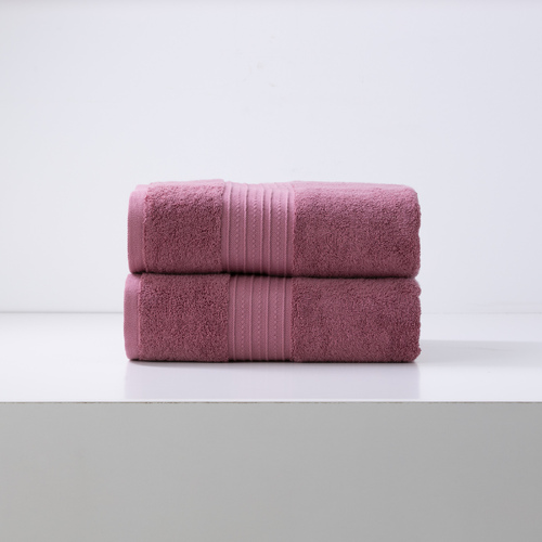 2pc Renee Taylor Brentwood 650GSM Low Twist Bath Sheet Rosebud