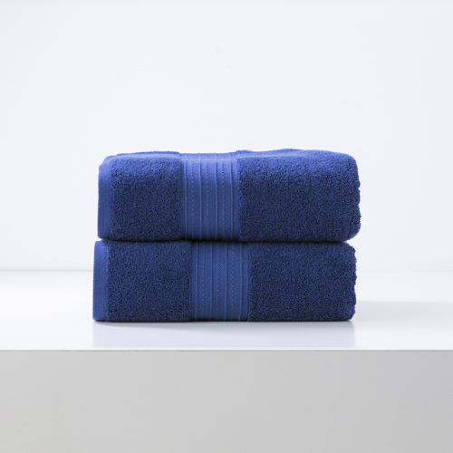 2pc Renee Taylor Brentwood 650GSM Low Twist Bath Sheet Royal