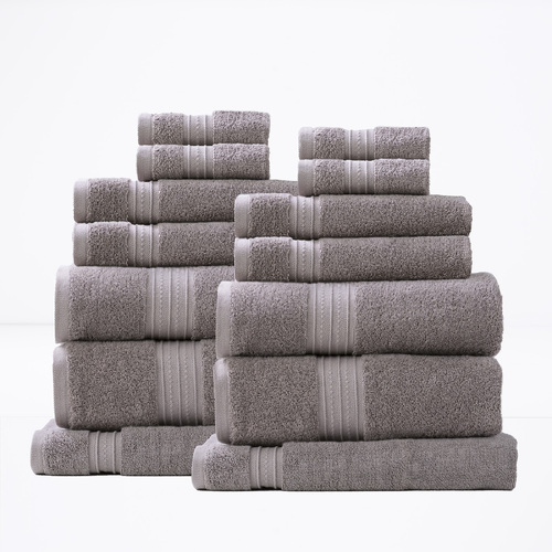14pc Renee Taylor Brentwood 650GSM Low Twist Towel Set Whisper