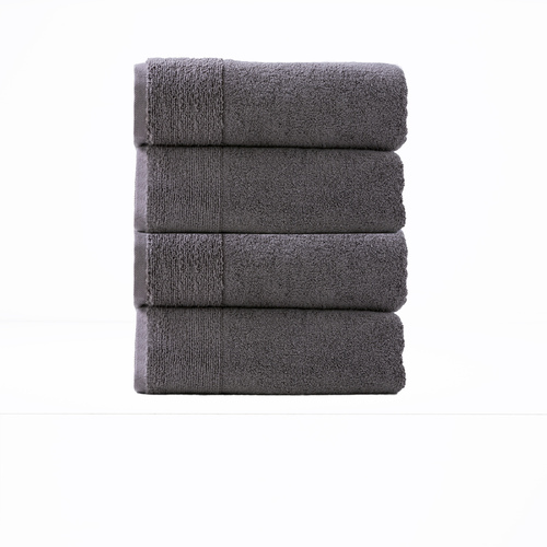 4pc Renee Taylor Aireys 650GSM Zero Twist Bath Towel Nickel