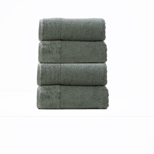 4pc Renee Taylor Aireys 650GSM Zero Twist Bath Towel Agave