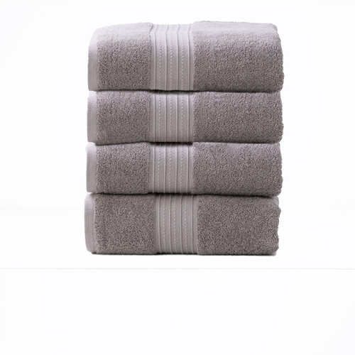 4pc Renee Taylor Brentwood 650GSM Low Twist Bath Towel Whisper